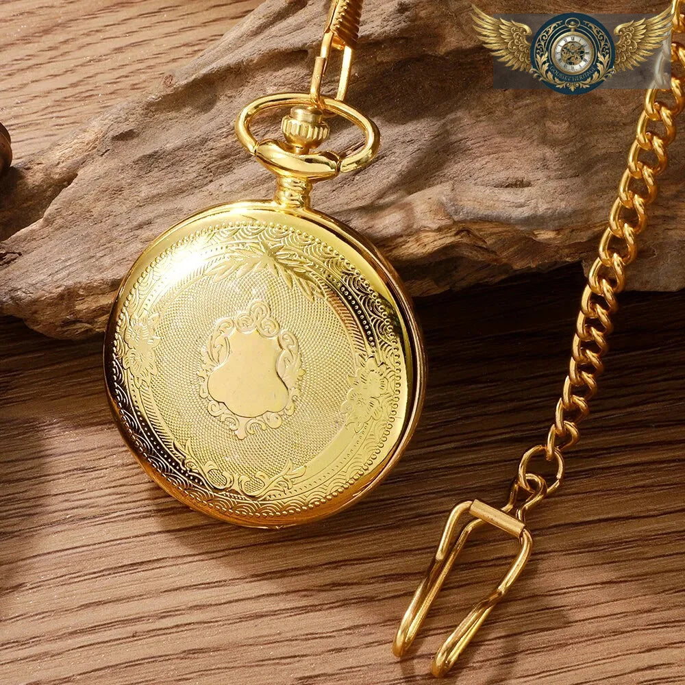 L'Héritage – Montre Gousset Or Chasseur, Gravure Héraldique - Vue 4 - Gousset-heritage