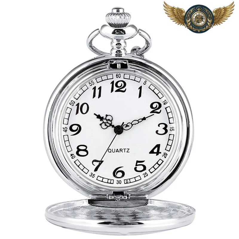 L'Héritage – Montre de Poche Chasseur en Acier Quartz Poli