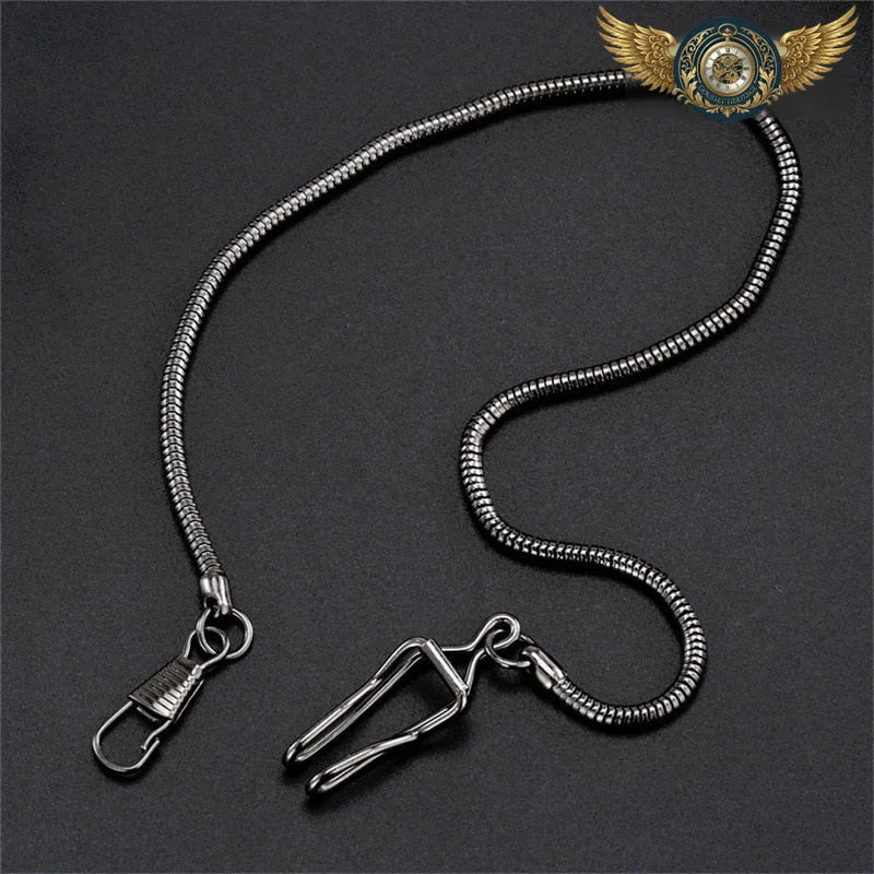 L'Héritier - Chaîne de Ceinture Maille Serpentin | Acier Inoxydable - Noir - Gousset-heritage