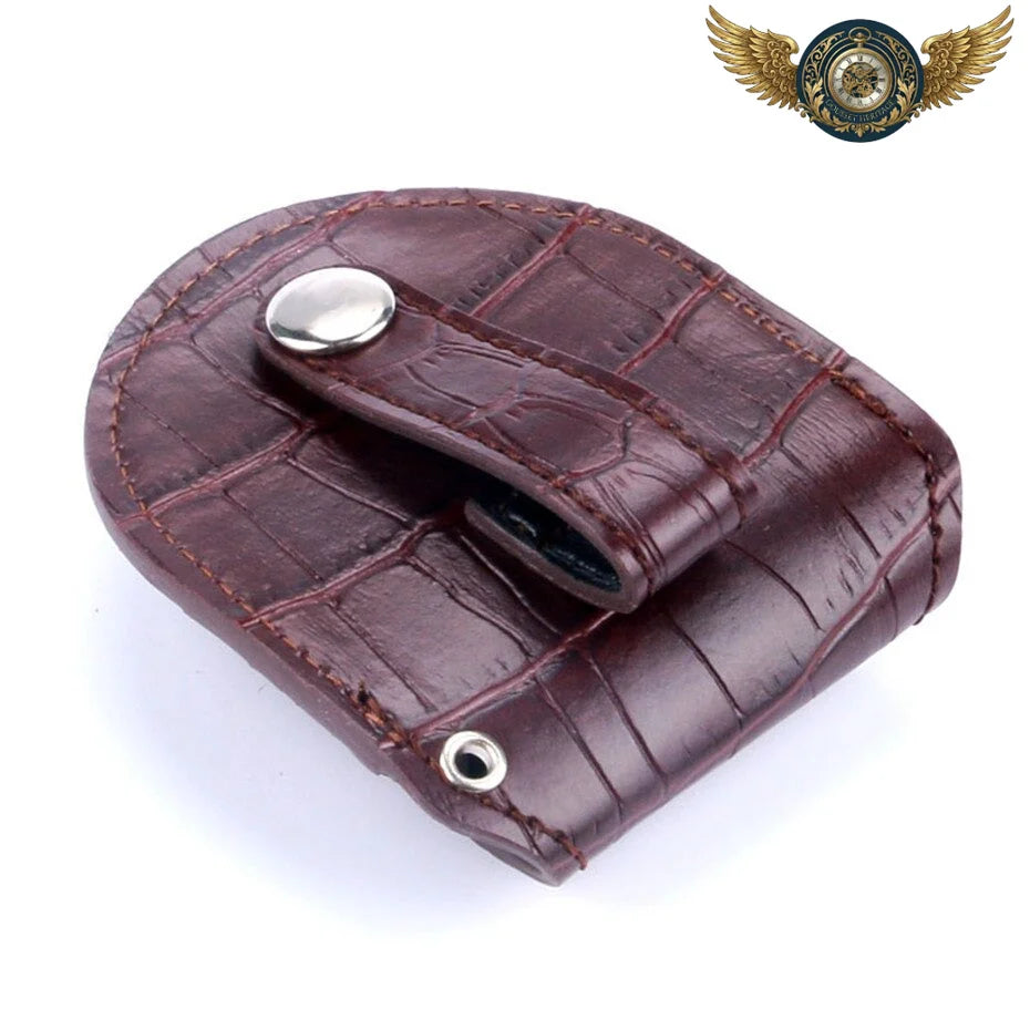 L'Héritier - Étui Simili-cuir Crocodile pour Montre Gousset Brun - Vue 6 - Gousset-heritage