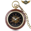 L'Héritier - Montre Gousset Bois Acajou Semi-Squelette Quartz - Vue 1 - Gousset-heritage