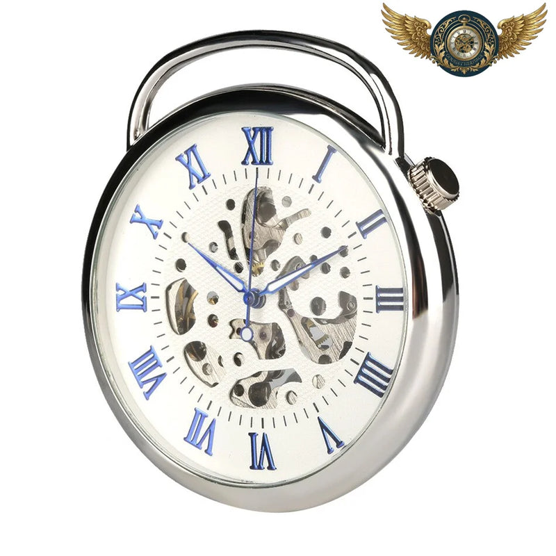 L'Horloge Bleue - Montre Gousset Mécanique Semi-Squelette