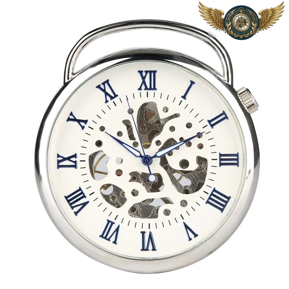 L'Horloge Bleue - Montre Gousset Mécanique Semi-Squelette - Argent - Gousset-heritage