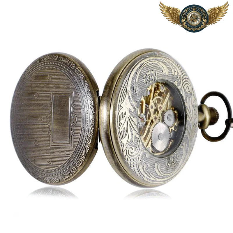 L'Horloge du Dandy - Montre Gousset Mécanique Chasseur Bronze - Vue 4 - Gousset-heritage