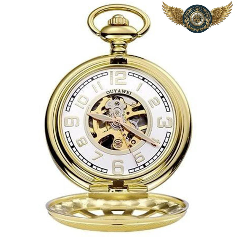 L'Horloger Squelette - Montre Gousset Chasseur Mécanique - Or - Gousset-heritage