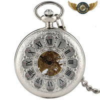 L'Horloger Steampunk - Montre Gousset Squelette Mécanique 45mm - modèle Argent - Gousset-heritage