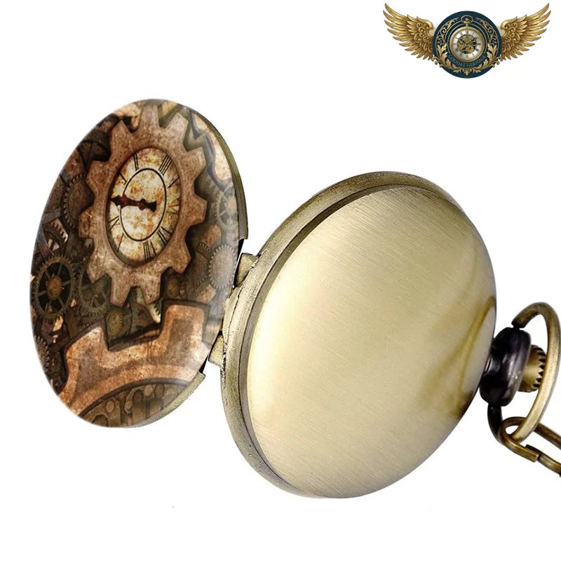 L'Horloger de Londres - Montre Gousset Steampunk Quartz Bronze - Vue 12 - Gousset-heritage