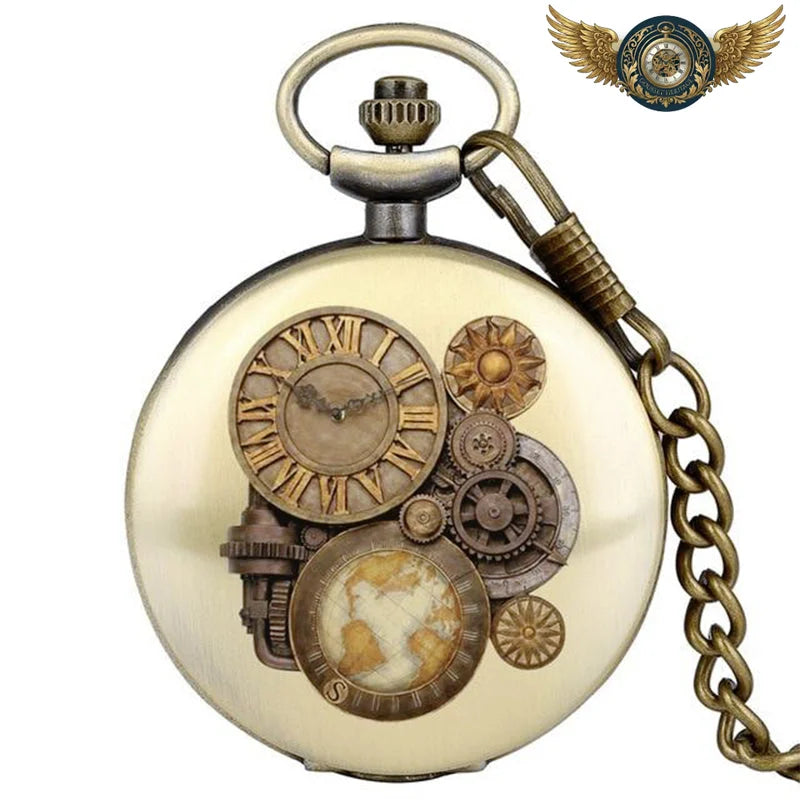 L'Horloger de Londres - Montre Gousset Steampunk Quartz Bronze - 6 - Gousset-heritage