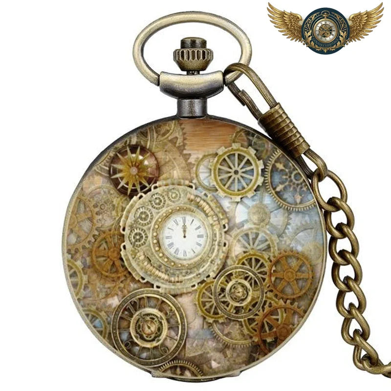 L'Horloger de Londres - Montre Gousset Steampunk Quartz Bronze - 1 - Gousset-heritage