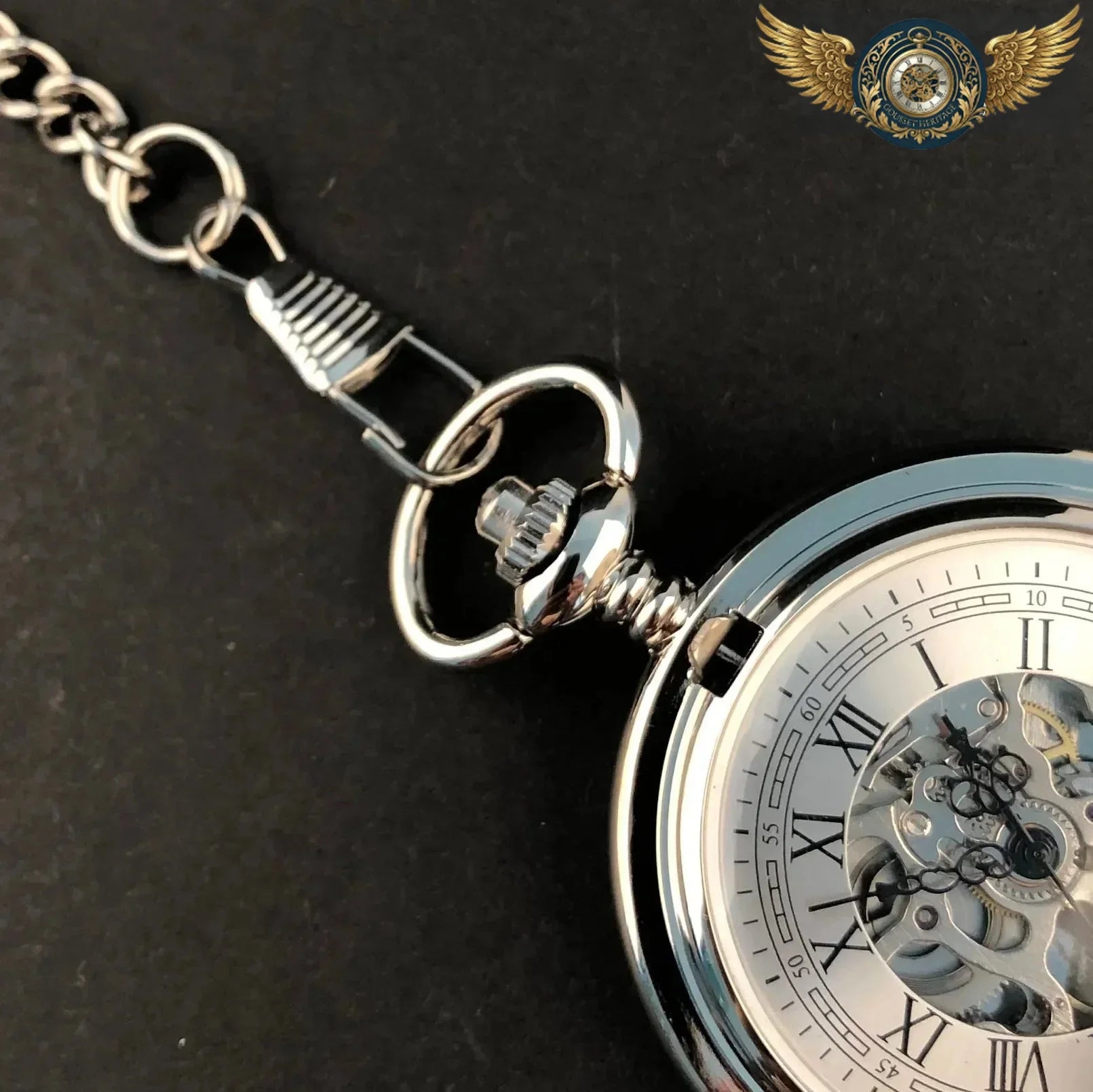 L'Hortensia - Montre Gousset Mécanique Demi-Chasseur Fleurie - Vue 8 - Gousset-heritage