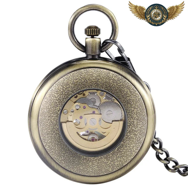 L'Industriel - Montre Gousset Squelette Mécanique Bronze Antique