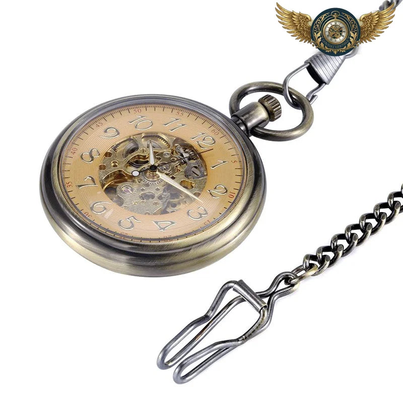 L'Industriel - Montre Gousset Squelette Mécanique Bronze Antique - Vue 3 - Gousset-heritage