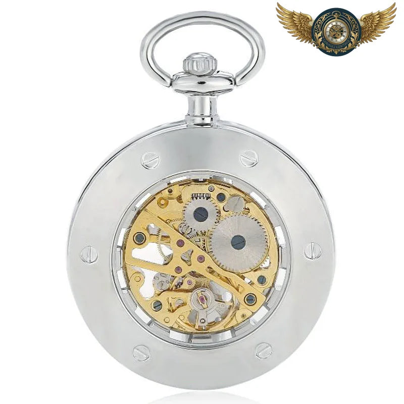 L'Ingénieur - Montre Gousset Double Squelette Mécanique Argent - Vue 2 - Gousset-heritage