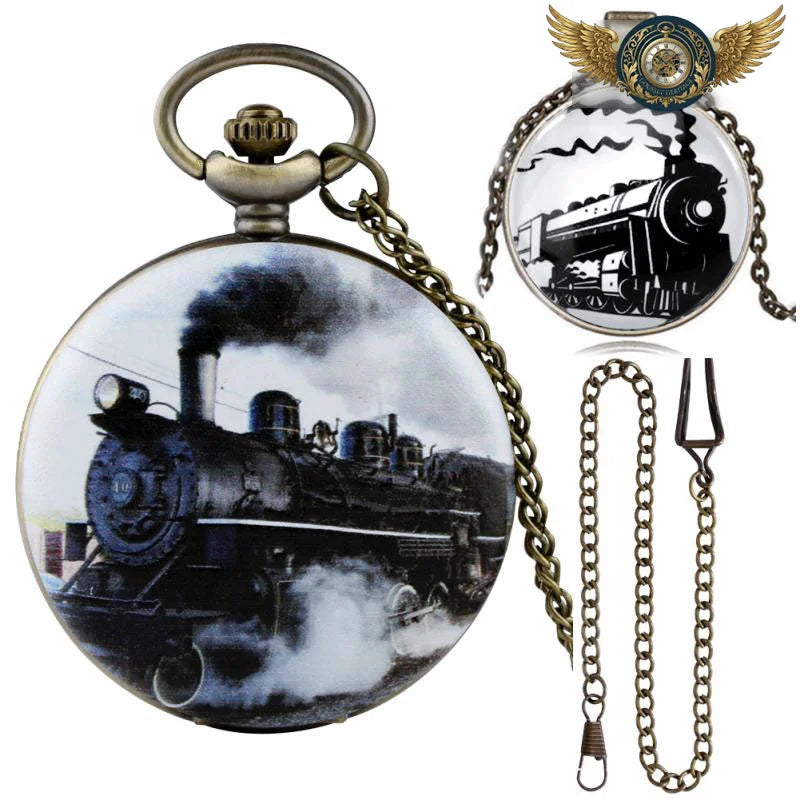 L'Ingénieur - Montre Gousset Full Hunter Bronze Locomotive - Vue 4 - Gousset-heritage