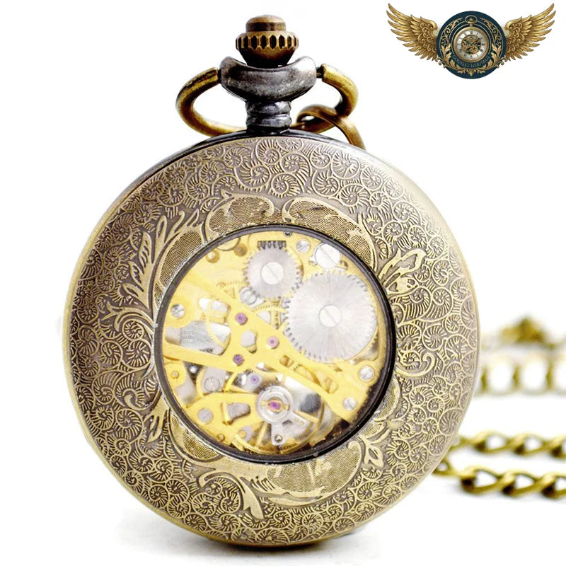 L'Ingénieur - Montre Gousset Mécanique Squelette Patine Antique - Vue 2 - Gousset-heritage