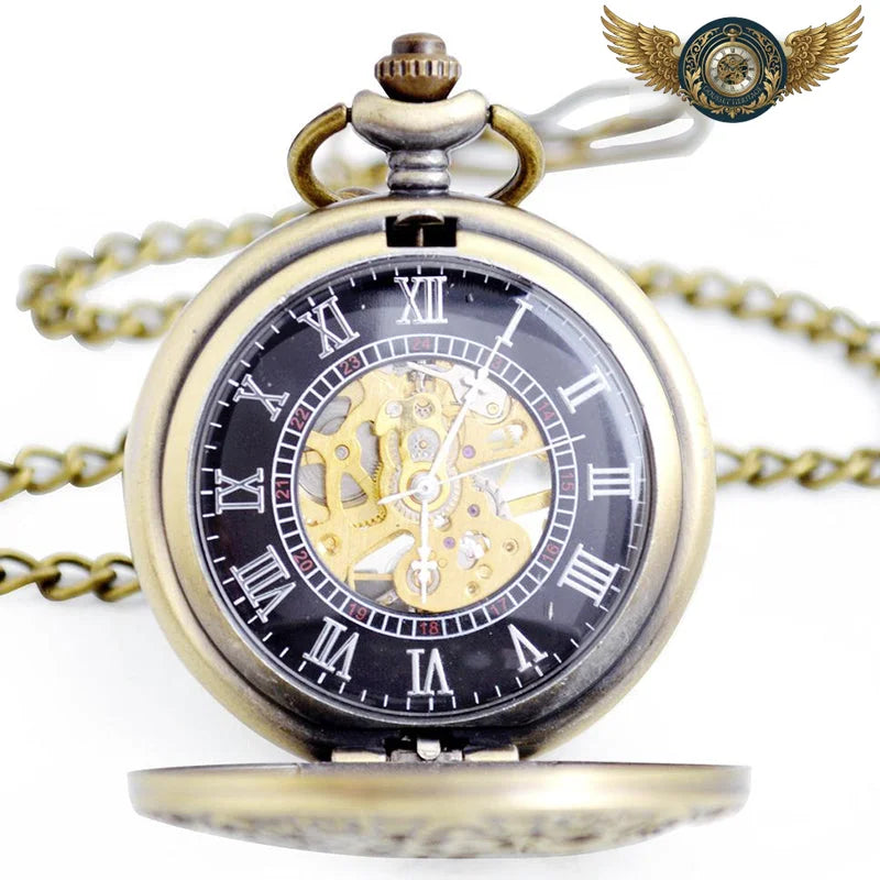 L'Ingénieur - Montre Gousset Mécanique Squelette Patine Antique - Vue 3 - Gousset-heritage