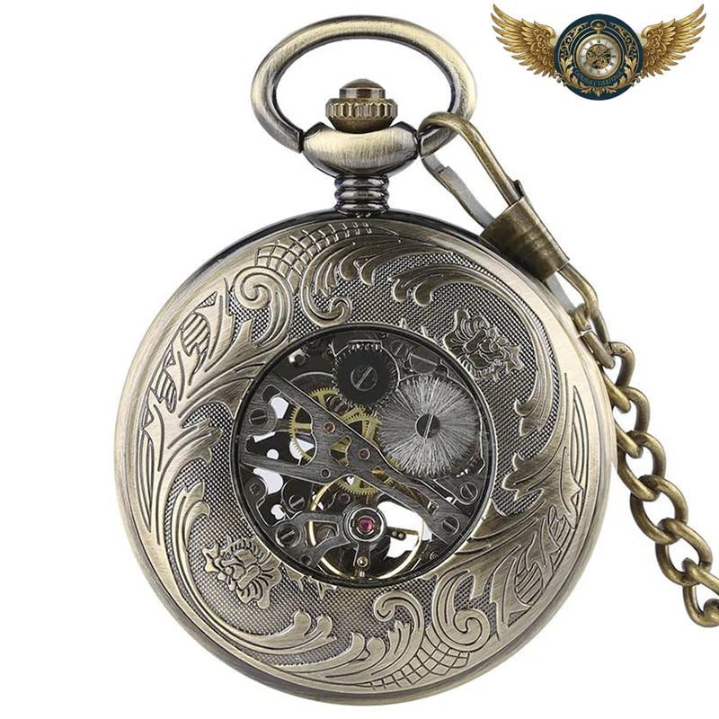 L'Ingénieur Néo-Victorien - Montre Squelette Bronze Patiné - Vue 3 - Gousset-heritage