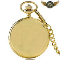 L'Intemporel - Montre de Poche Chasseur Quartz Acier Poli - modèle Or - Gousset-heritage