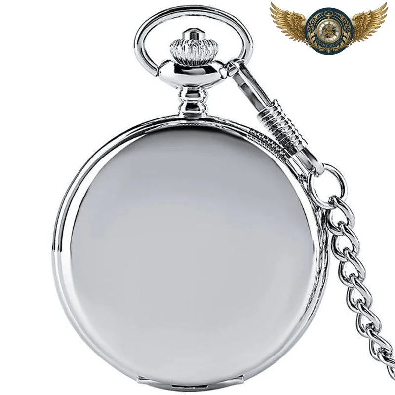 L'Intemporel - Montre de Poche Chasseur Quartz Acier Poli - Argent - Gousset-heritage