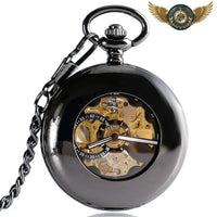L'Obsidienne - Montre Gousset Automatique Open Heart Noir - Gousset-heritage