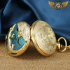 L'Océanide - Montre Pendentif Dorée Émail Bleu et Perle Nacrée - Vue 4 - Gousset-heritage