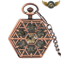 L'Octave | Montre Gousset Mécanique Cuivrée Octogonale Squelette - Gousset-heritage