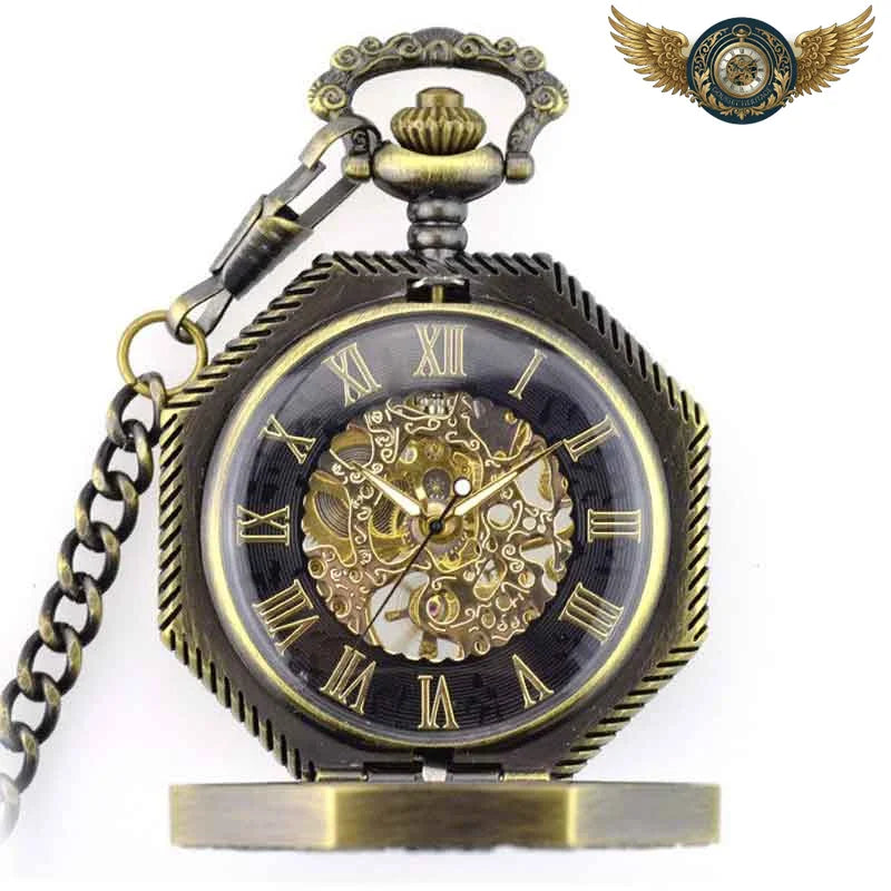 L'Octogonale - Montre Gousset Squelette Bronze Steampunk - Vue 5 - Gousset-heritage