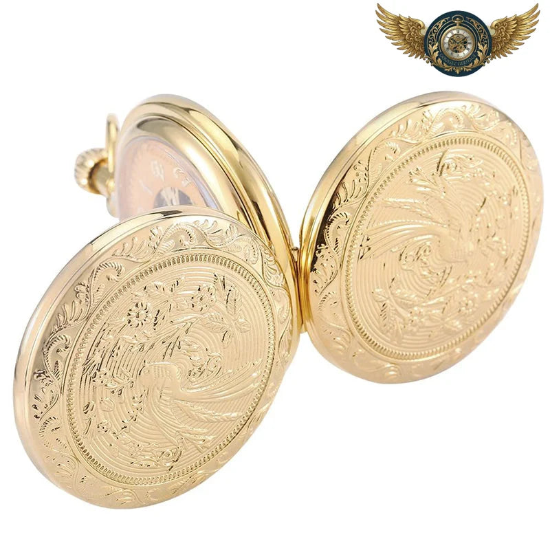 L'Oiseau d'Or - Montre Gousset Mécanique Chasseur Squelette Auto - Vue 3 - Gousset-heritage