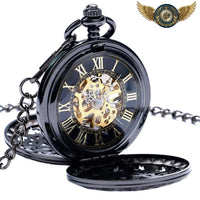 L'Ombre - Montre Gousset Mécanique Squelette Noir Ajouré - Gousset-heritage