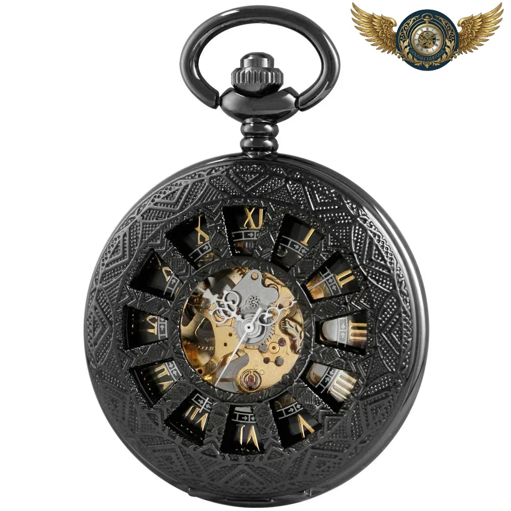 L'Ombre - Montre Gousset Mécanique Squelette Noir Demi-Chasseur - Vue 7 - Gousset-heritage