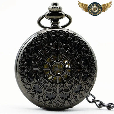 Acheter L'Ombre - Montre Gousset Squelette Chasseur Noir Mécanique - Gousset-heritage