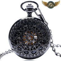 L'Ombre - Montre Gousset Squelette Mécanique Chasseur Noir - Gousset-heritage