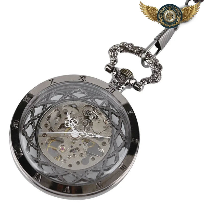 L'Ombre - Montre Gousset Squelette Noir Remontage Manuel - Vue 5 - Gousset-heritage