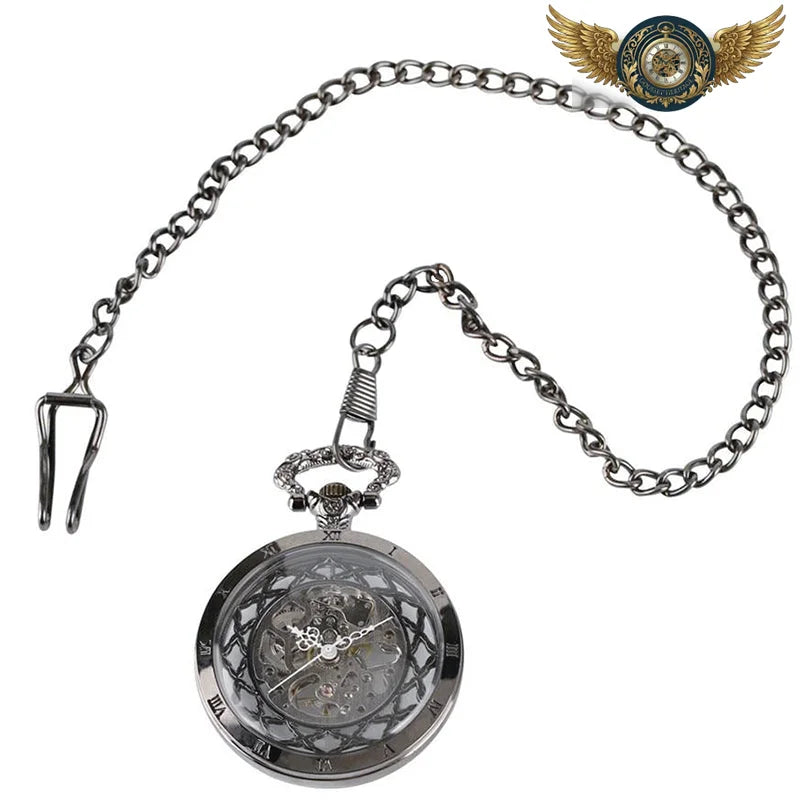 L'Ombre - Montre Gousset Squelette Noir Remontage Manuel - Vue 6 - Gousset-heritage