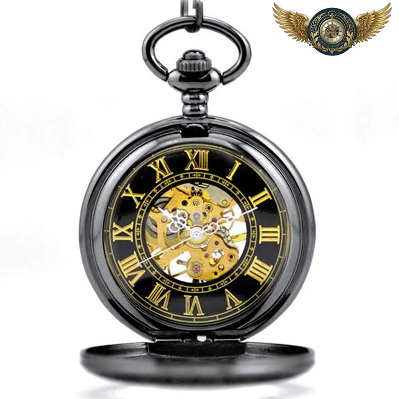 L'Ombre Dorée - Montre Gousset Squelette Mécanique Gunmetal - Vue 2 - Gousset-heritage