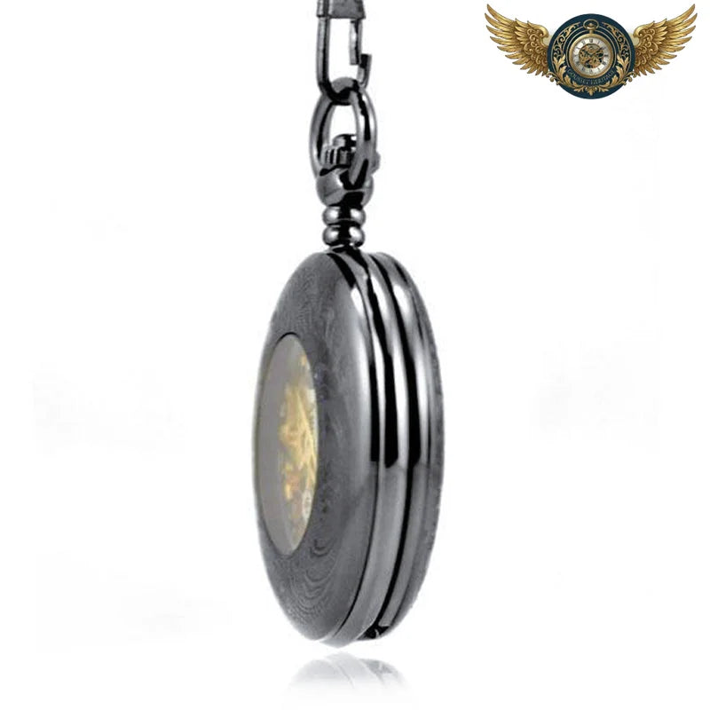 L'Ombre Dorée - Montre Gousset Squelette Mécanique Gunmetal - Vue 5 - Gousset-heritage