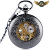 L'Ombre Fleurie - Montre Gousset Mécanique Squelette Anthracite - Vue 2 - Gousset-heritage