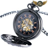 L'Ombre Fleurie - Montre Gousset Mécanique Squelette Anthracite - Vue 3 - Gousset-heritage