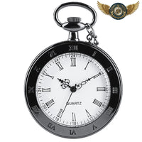 L'Ombre Fleurie - Montre Gousset Noire Ultra-Fine Quartz 45mm - Gousset-heritage
