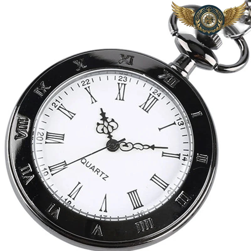 L'Ombre Fleurie - Montre Gousset Noire Ultra-Fine Quartz 45mm - Vue 3 - Gousset-heritage