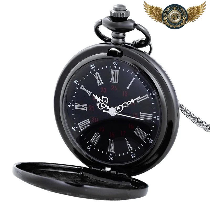 L'Ombre Fleurie - Montre à Gousset Demi-chasseur Quartz Noir