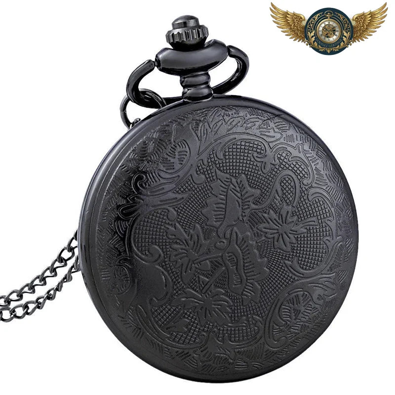 L'Ombre Fleurie - Montre à Gousset Demi-chasseur Quartz Noir - Vue 4 - Gousset-heritage