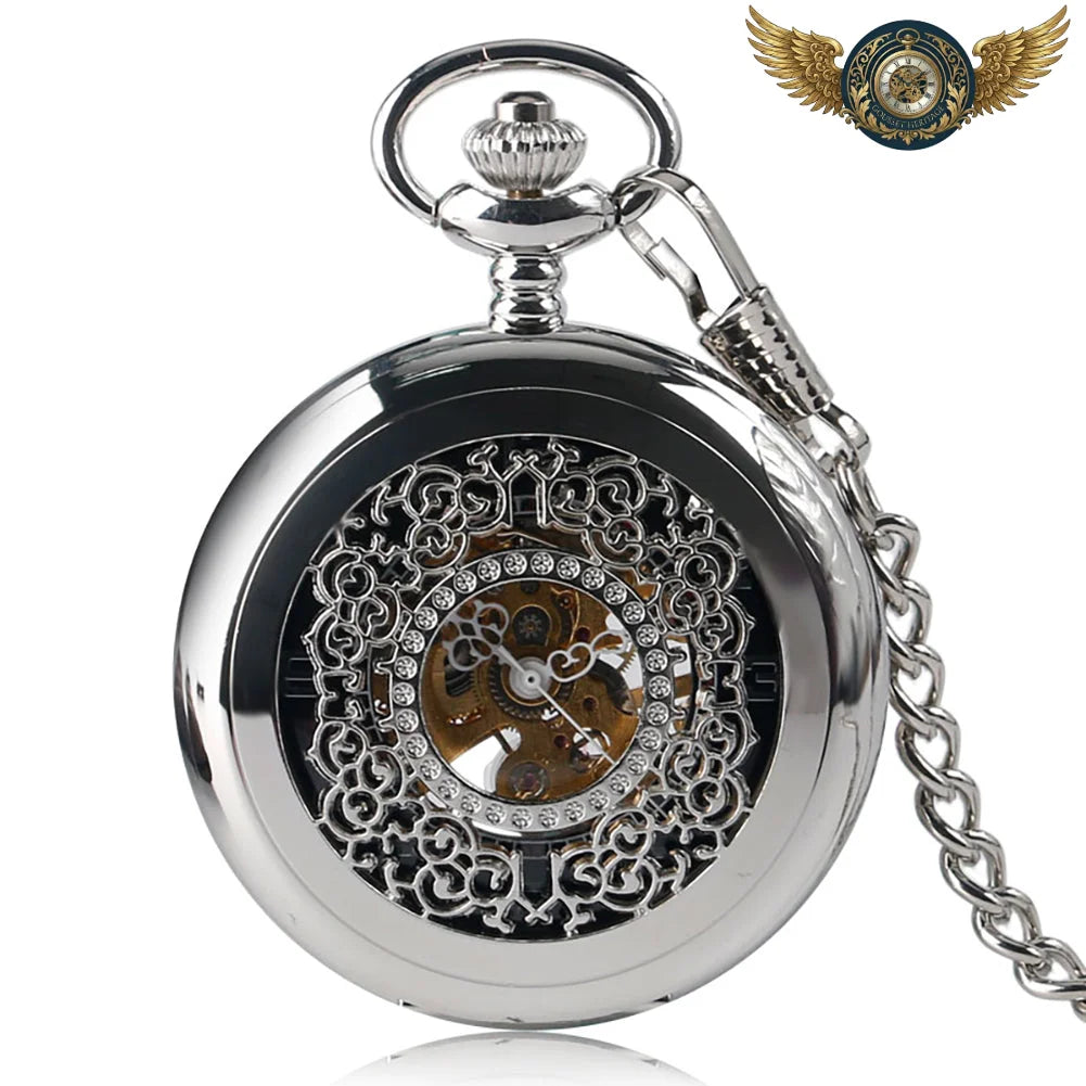 L'Ombre Gravée - Montre Gousset Mécanique Squelette Noir Chasseur - Vue 16 - Gousset-heritage