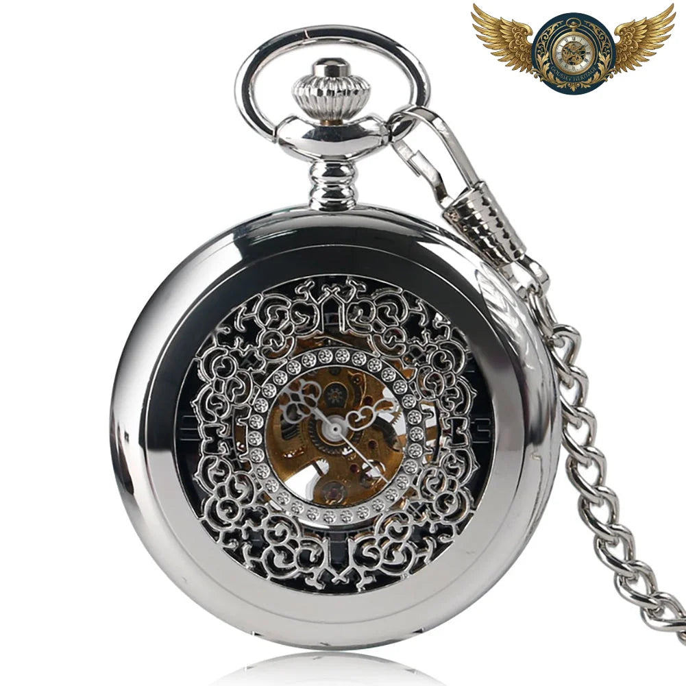 L'Ombre Gravée X - Montre Gousset Mécanique Squelette Noir Chasseur X - Vue 14 - Gousset-heritage
