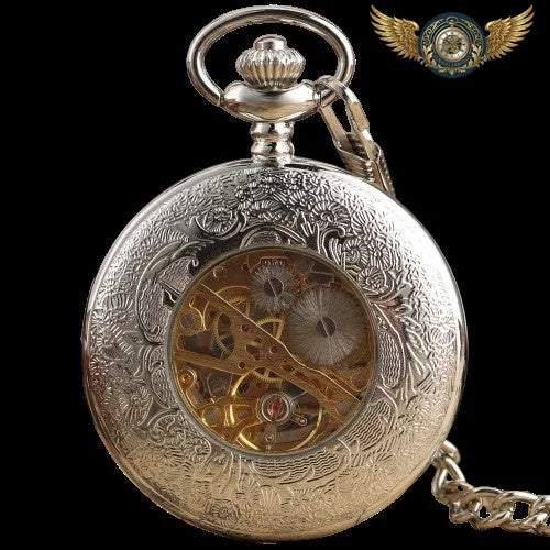 L'Ombre Gravée X - Montre Gousset Mécanique Squelette Noir Chasseur X - Vue 16 - Gousset-heritage