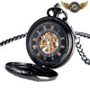 L'Ombre Gravée X - Montre Gousset Mécanique Squelette Noir Chasseur X - Vue 34 - Gousset-heritage