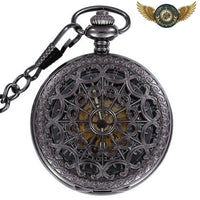 L'Ombre Squelette - Montre Gousset Automatique Noir Chasseur - Gousset-heritage