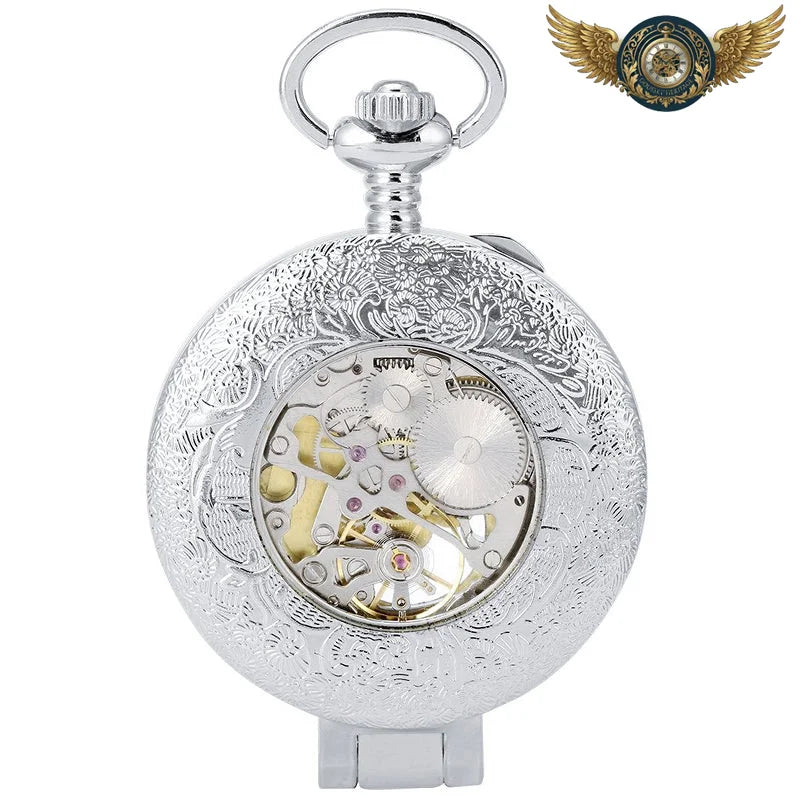 L'Onirique - Montre Gousset Mécanique Chasseur à Cadran Aquarelle