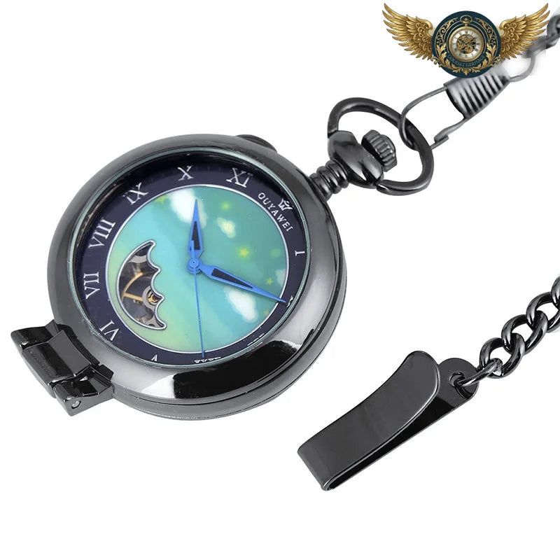 L'Onirique - Montre Gousset Mécanique Chasseur à Cadran Aquarelle - Vue 9 - Gousset-heritage