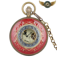 L'Opéra - Montre Gousset Double Chasseur Mécanique Or & Émail - Gousset-heritage